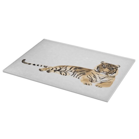 Waterverf Tiger Resting Snijplank (Hoek)