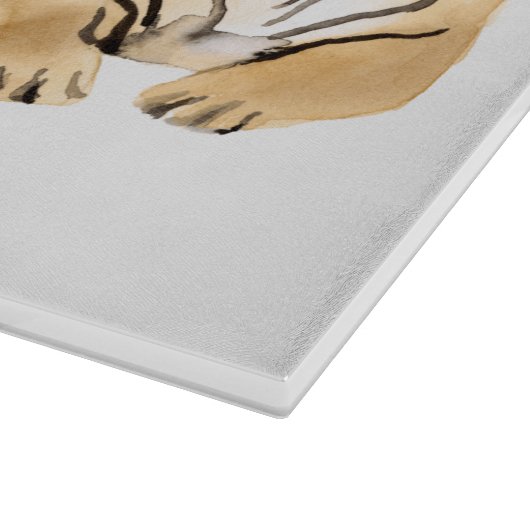 Waterverf Tiger Resting Snijplank (Hoek)