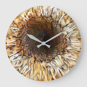 Waterverf Tiger Sunflower Elegant Collectie Grote Klok