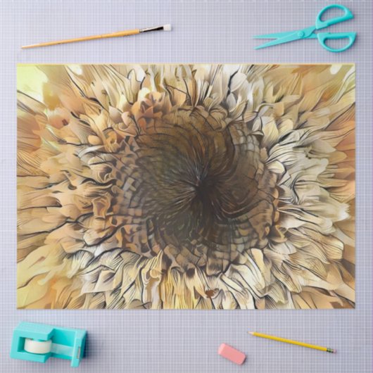 Waterverf Tiger Sunflower Elegant Collectie Tissuepapier (Craft)