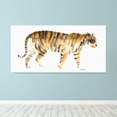 Waterverf Tiger Walking Canvas Afdruk (Insitu (Houten vloer))