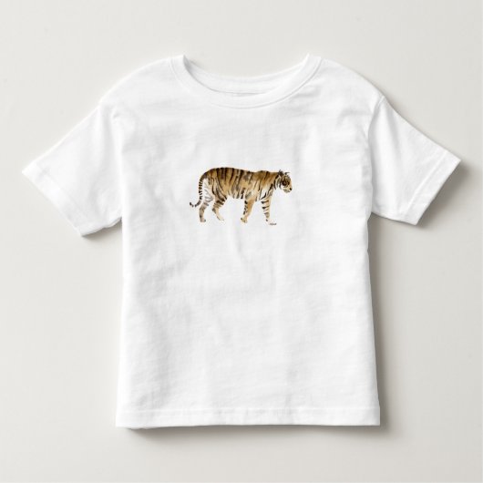 Waterverf Tiger Walking Kinder Shirts (Voorkant)