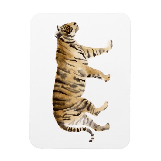 Waterverf Tiger Walking Magneet (Verticaal)