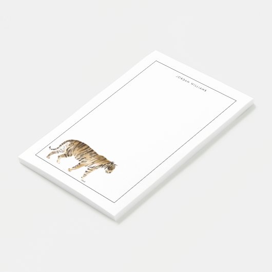 Waterverf Tiger Walking Post-it® Notes (Schuin)