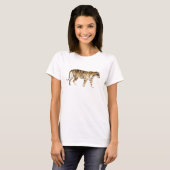Waterverf Tiger Walking T-shirt (Voorkant volledig)