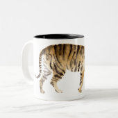 Waterverf Tiger Walking Tweekleurige Koffiemok (Voorkant links)