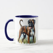 Waterverf Tigon Boxer Hond  Mok (Links)