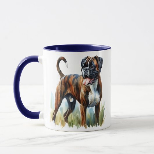 Waterverf Tigon Boxer Hond Mok (Links)