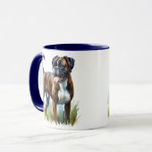 Waterverf Tigon Boxer Hond  Mok (Voorkant links)