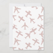 Waterverf tijd vliegt vliegtuigverjaardagsuitnodig kaart (Achterkant)