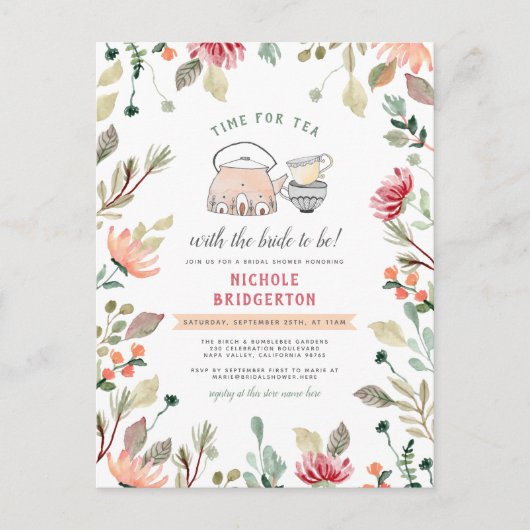 Waterverf - tijd voor het Vrijgezellenfeest van de Briefkaart (Voorkant)