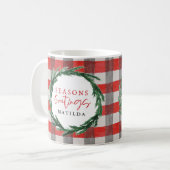 Waterverf tijdens kerstvakantie koffiemok (Voorkant links)