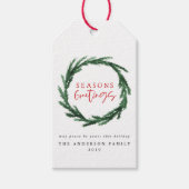 Waterverf tijdens kerstvakantie met mest en stripe cadeaulabel (Voorkant)