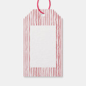 Waterverf tijdens kerstvakantie met mest en stripe cadeaulabel (Achterkant)