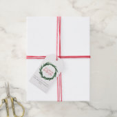 Waterverf tijdens kerstvakantie met mest en stripe cadeaulabel (Met Touw)