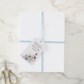 Waterverf tijdens winterfeest cadeaulabel (Met Touw)