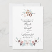 Waterverf tijdens winterfloratie en oliage bruilof kaart (Voorkant)