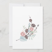 Waterverf tijdens winterfloratie en oliage bruilof kaart (Achterkant)