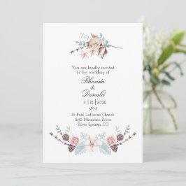 Waterverf tijdens winterfloratie en oliage bruilof kaart