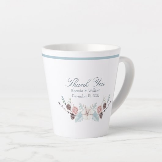 Waterverf tijdens winterfloratie en oliage bruilof latte mok (Rechterhoek)