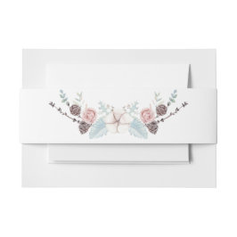 Waterverf tijdens winterfloratie en oliage bruilof uitnodigingen wikkel