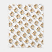 Waterverf Tijger Hoofd Dierenpatroon Fleece Deken (Voorkant)