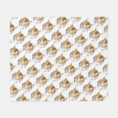 Waterverf Tijger Hoofd Dierenpatroon Fleece Deken (Voorkant (Horizontaal))