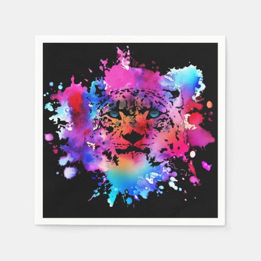 Waterverf Tijger Hoofd Servet (Voorkant)