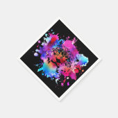 Waterverf Tijger Hoofd Servet (Hoek)