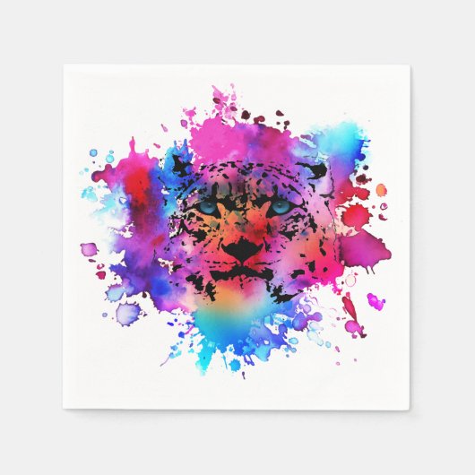 Waterverf Tijger Hoofd Servet (Voorkant)