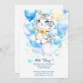 Waterverf Tijger Jongen Baby shower Uitnodiging (Voorkant / Achterkant)