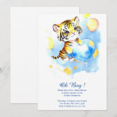 Waterverf Tijger Jongen Baby shower Uitnodiging (Voorkant / Achterkant)