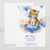 Waterverf Tijger Jongen Baby shower Uitnodiging (Voorkant / Achterkant)