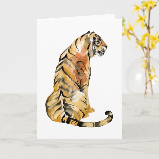 Waterverf tijger kaart (Gele Bloem)