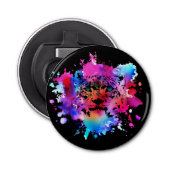 Waterverf tijger kop flesopener button flesopener (Voorkant)
