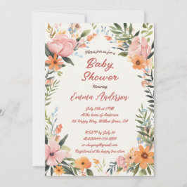Waterverf Tijger Lelie Baby shower Uitnodiging