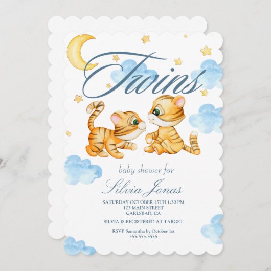 Waterverf tijger oerwoud dierentranen baby shower kaart (Voorkant / Achterkant)