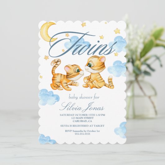 Waterverf tijger oerwoud dierentranen baby shower kaart (Staand voorkant)