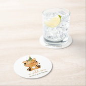 Waterverf Tijger Safari Baby shower Ronde Kartonnen Onderzetter (Insitu)