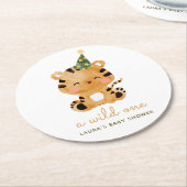 Waterverf Tijger Safari Baby shower Ronde Kartonnen Onderzetter (Gebogen)