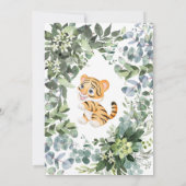 Waterverf Tijger Safari Oerwoud Leaf Baby shower Kaart (Achterkant)