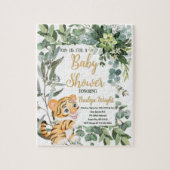 Waterverf Tijger Safari Oerwoud Leaf Baby shower Legpuzzel (Verticaal)