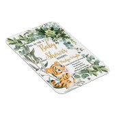 Waterverf Tijger Safari Oerwoud Leaf Baby shower Magneet (Rechterzijde)