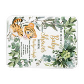 Waterverf Tijger Safari Oerwoud Leaf Baby shower Magneet (Horizontaal)