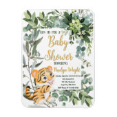 Waterverf Tijger Safari Oerwoud Leaf Baby shower Magneet (Verticaal)