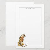 Waterverf tijger - zitting briefpapier (Voorkant / Achterkant)