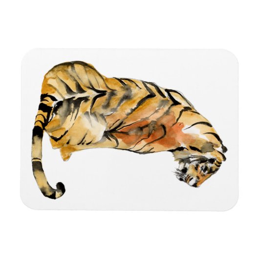 Waterverf tijger - zitting magneet (Horizontaal)