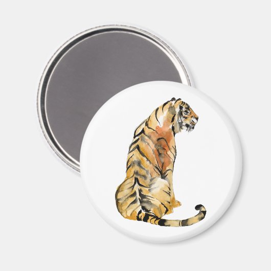 Waterverf tijger - zitting magneet (Voorkant / Achterkant)