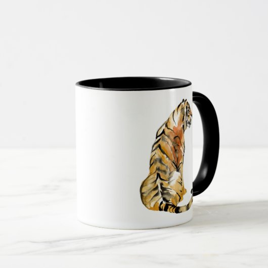 Waterverf tijger - zitting mok (Voorkant rechts)