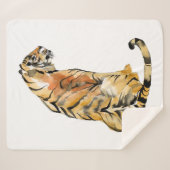 Waterverf tijger - zitting sherpa deken (Voorkant (horizontaal))